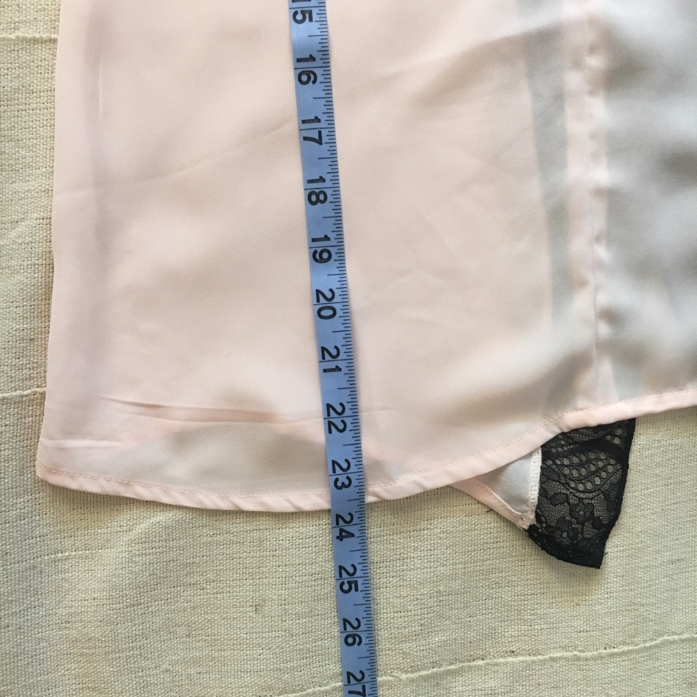 Adore Me light pink chiffon cami w black lace back - Picture 8 of 8